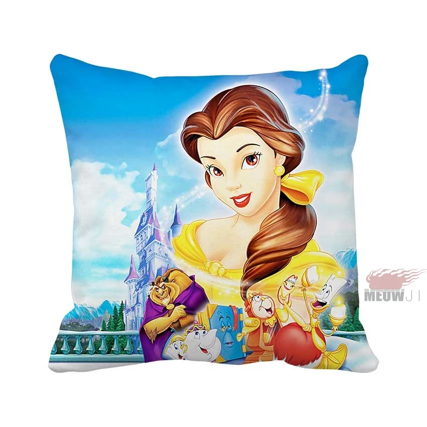 Beauty and The Beast Square Custom Zippered Multi Size Throw Pillow Case Free Shipping | Дом и сад