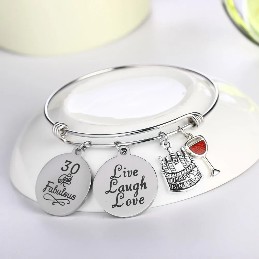 Живой смейк любовь браслет 30 Сказочный эмаль Кубок Браслет День рождения торт из