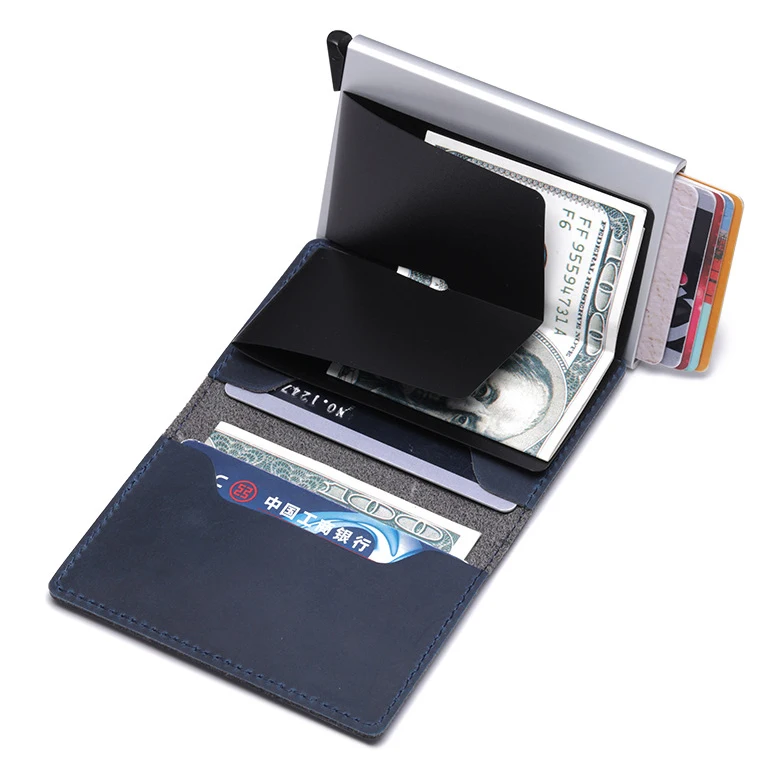 Мужской тонкий кошелек Casekey из натуральной кожи для кредитных карт мини-кошелек с