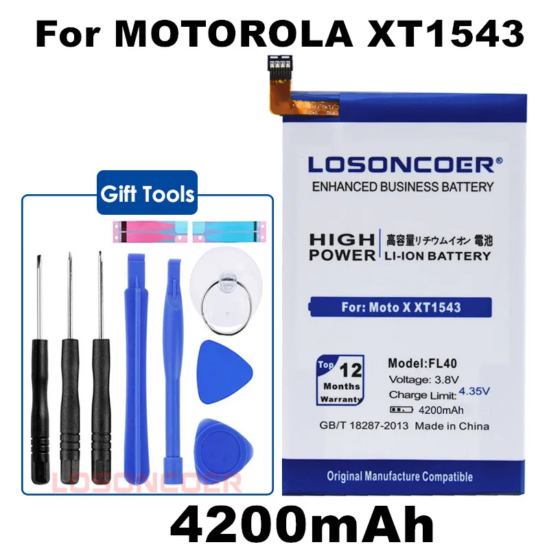 LOSONCOER 4200 mAh FL40 для Motorola Moto X 3A Play Двойной XT1543 XT1544 XT1560 XT1561 XT1562 XT1563 XT1565 батареи |