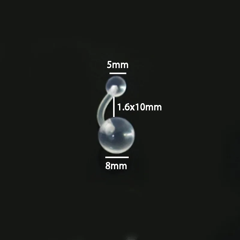 Новинка 2 шт./лот невидимые кольца для носа прозрачные белые акриловые шарики