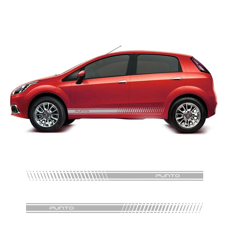 2 шт. наклейки на автомобиль с полосками для гонок виниловая графика Fiat Punto