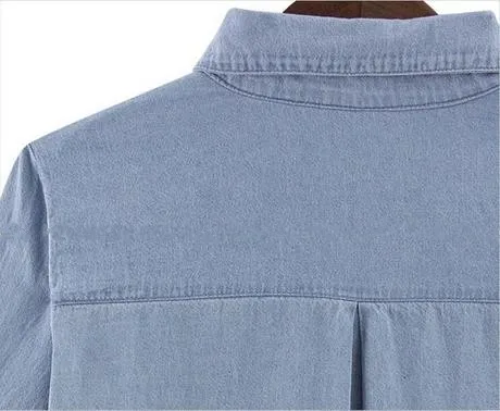 Размера плюс XXXXXL 5XL-XL женские джинсовые блузки 2019 женская блузка джинсы в стиле