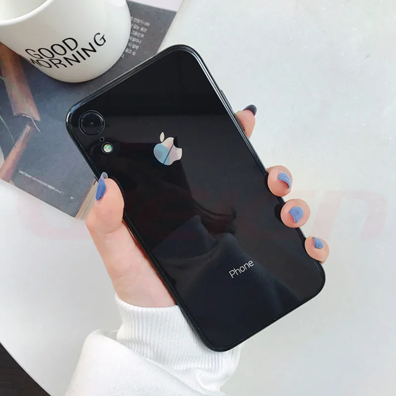 30D роскошный стеклянный чехол для iPhone Xs Max XR телефона силиконовый с передним