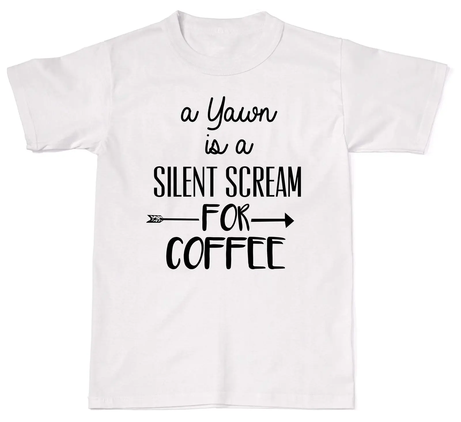 Мужская хлопковая футболка с круглым вырезом Yawn Is Silent Scream Coffee модная