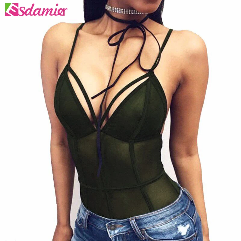 ESDAMIER/Новый брендовый женский боди сексуальный черный красный зеленый комбинезон
