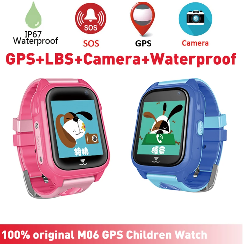 M06 IP67 водонепроницаемые Детские Смарт-часы gps трекер с камерой SIM Слот SOS уличные умные часы для девочек и мальчиков для iPhone Android