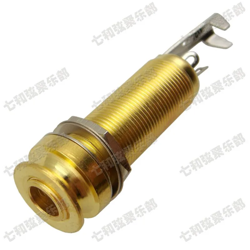 10 шт. Золотой цилиндр с резьбой электрическая гитара Бас выход входной конец