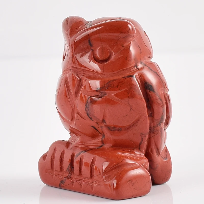1.5 Inch owl Figurines red jasper crystal statue Craft Carved Natural Stone minerals Mini Animals Statue for Home Decor | Дом и сад
