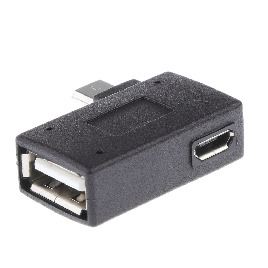 Портативный 90 градусов левый угол Micro USB 2,0 OTG конвертер Хост адаптер USB мощность для Android смартфон для samsung для Xiaomi