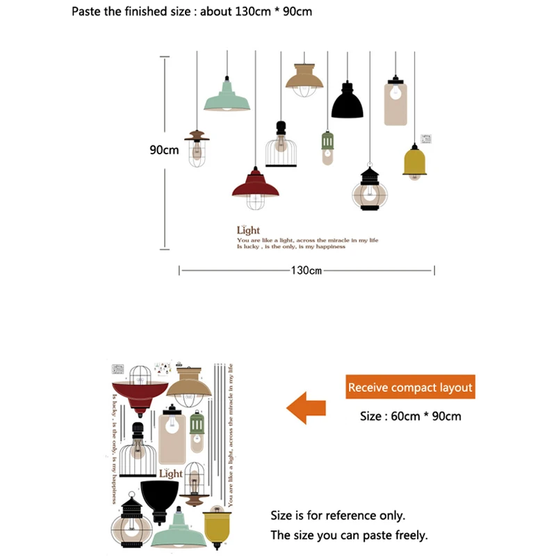 

Creative chandelier Wall Sticker Living room Bedroom window background Vintage Light decoration Mural Decals home decor stickers