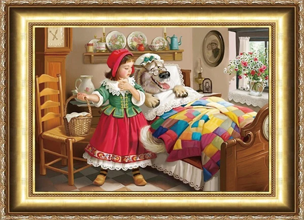 Алмазная вышивка с красным капюшоном для верховой езды 3D алмазная живопись