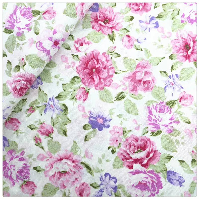 Розовый цветок саржевая хлопковая ткань стеганое постельное белье Декор дом