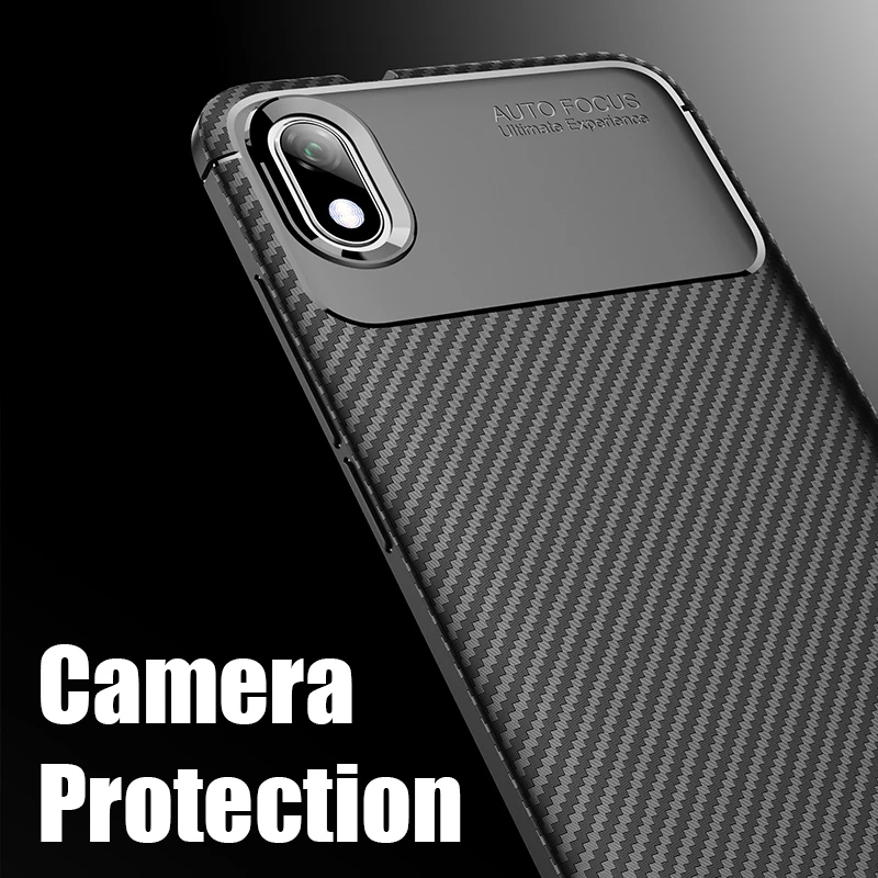 Armor Carbon Fiber Case For Xiaomi Redmi 7A Luxury Business Back Cover Xiomi 7a Soft Bumper TPU Fundas Coque |