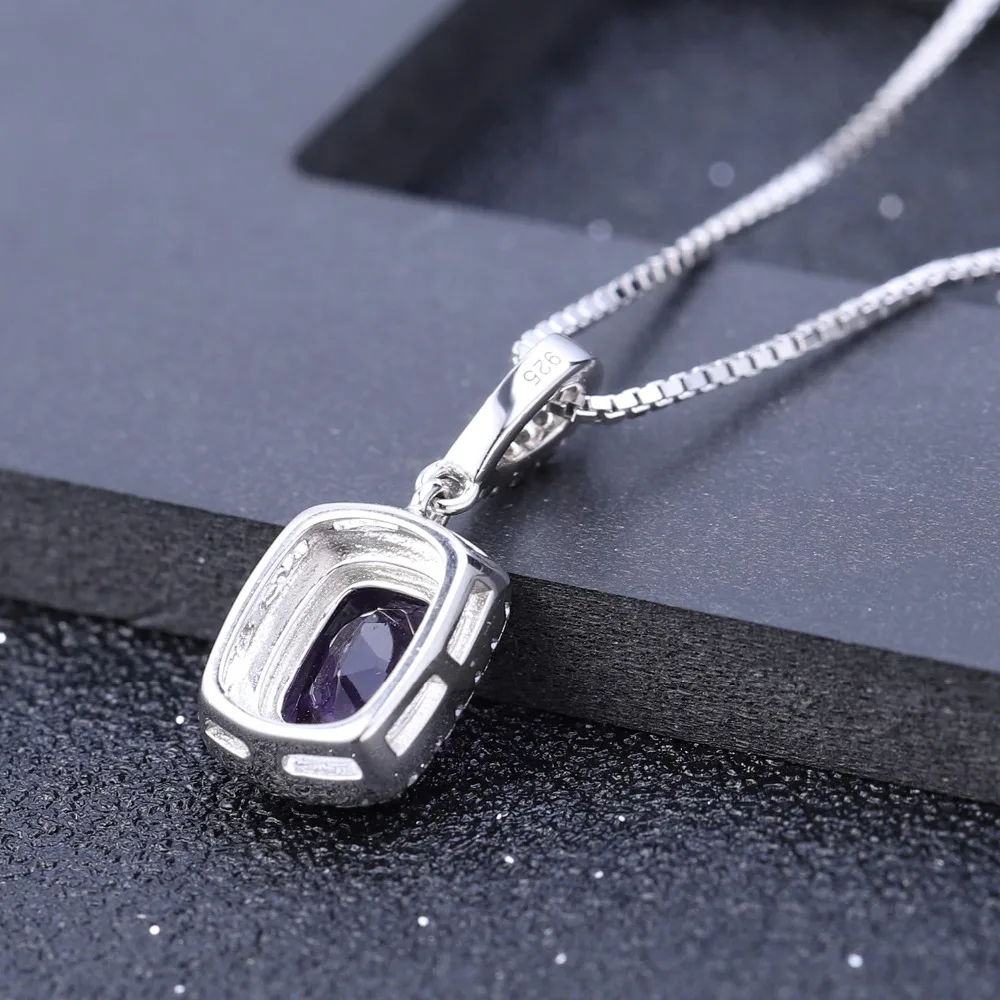 GEM'S балет натуральный аметист 925 пробы Серебряное Ожерелье Подвеска для женщин хорошее ювелирное изделие для свадьбы помолвки модные аксессуары