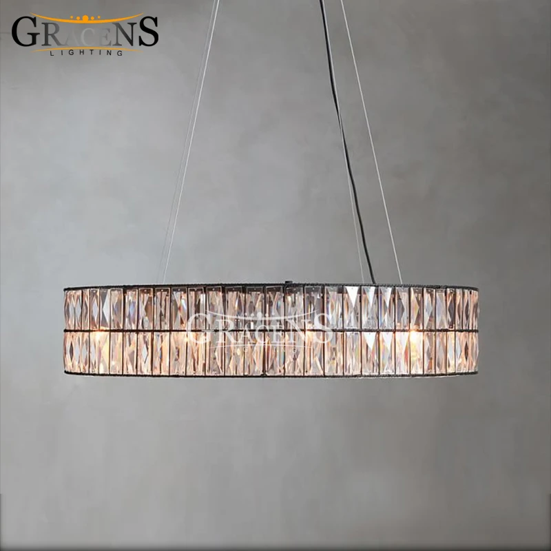 Promotion Sales LED Round Crystal Pendant Lightings Vintage Hanging Light Lamp Lustre for Home Dining room Decoration | Освещение