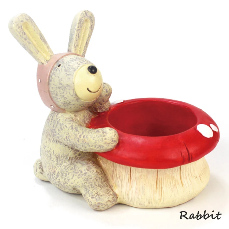Rabbit 1 шт. милые Мультяшные животные цветочные горшки Смола Цветочный Горшок микро-пейзаж суккулент горшок для растений домашние садовые украшения бонсай плантатор - Цвет: Rabbit