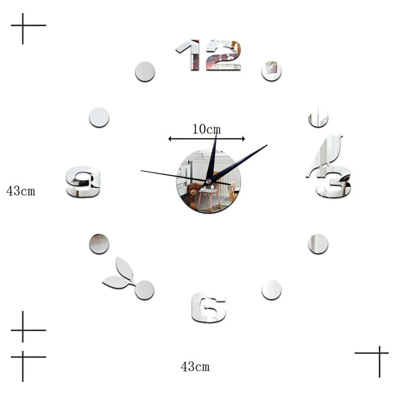 Настенные часы для дома, часы-наклейка, настенные часы Horloge 3D, сделай сам, акриловая Зеркальная Наклейка, украшение для дома, для гостиной, Кварцевая игла
