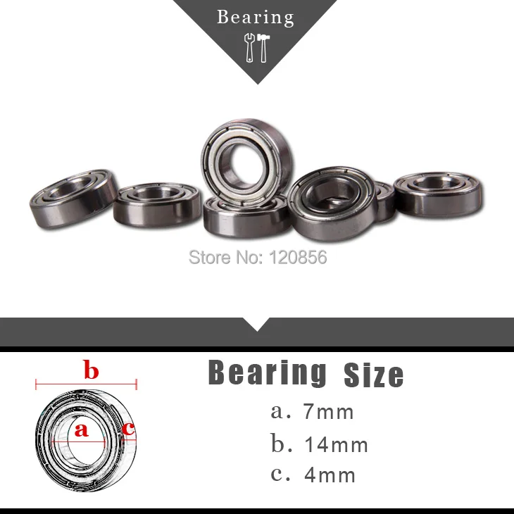 

free shipping wholesale New Arrivals Durable10PCS 7x14x4mm axle Bearings for RC boat car aricraft Remote control toy parts