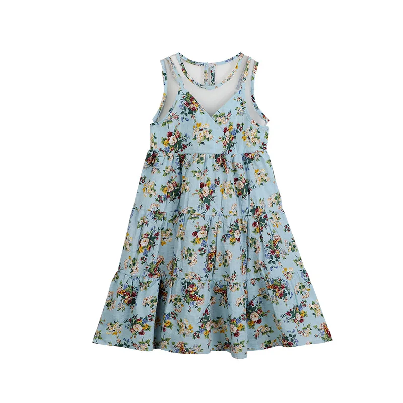 

Bohemian printed cotton girls sleeveless dress summer 2018 princess dress baby big girl summer dress children's clothing