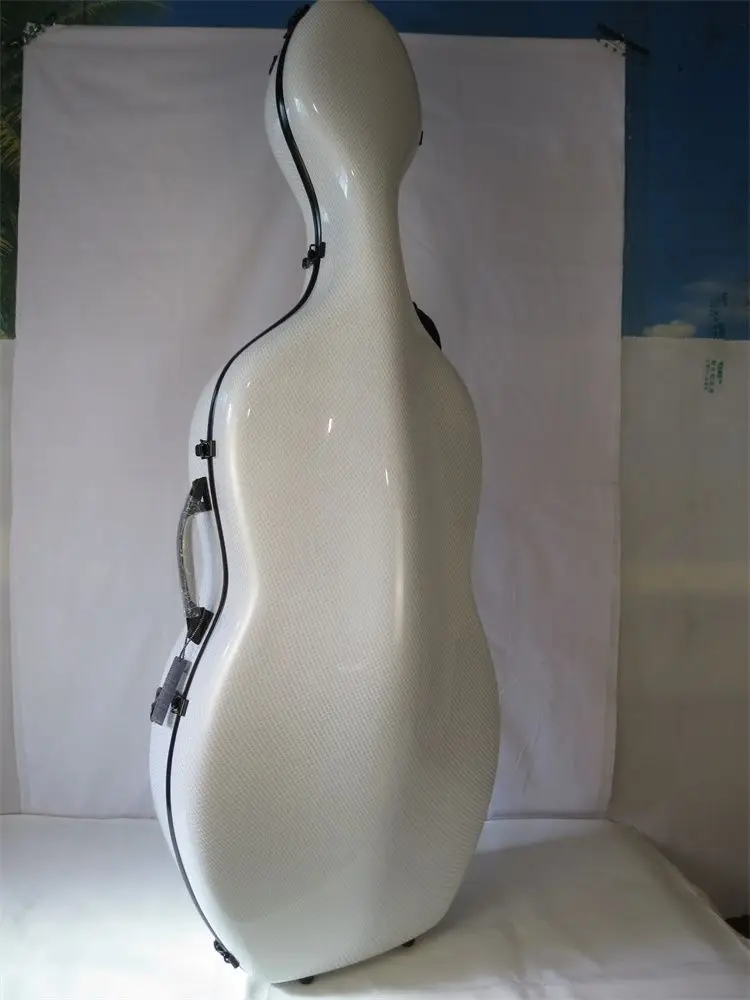 Чехол для виолончели из твердого углеродного волокна белого цвета 4/4 два