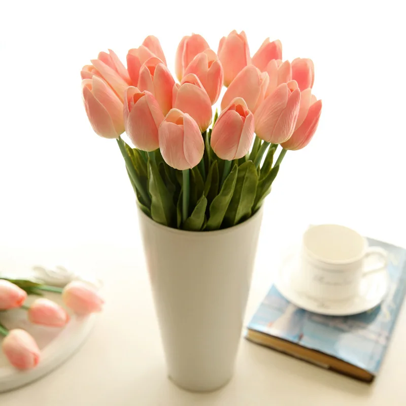 

10pcs/lot Artificial flowers mini tulips for Home decoration silk flowers wedding decoration 35cm long