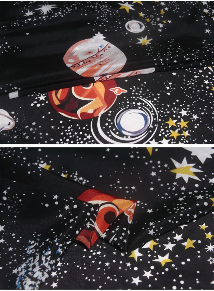 Шелковая ткань с принтом ночного неба мягкая шелковая крепдешина дышащая для