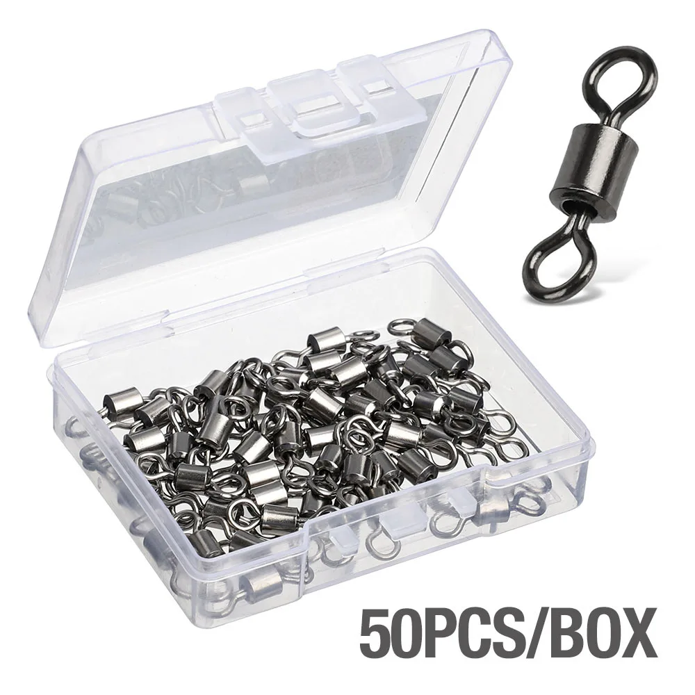 50PCS DONQL 50/100 шт подшипниковый поворотный Рыболовный соединитель 1#-14# ствол прокатки Твердые кольца для рыболовного крючка приманка ссылка рыболовные аксессуары - Цвет: 50PCS