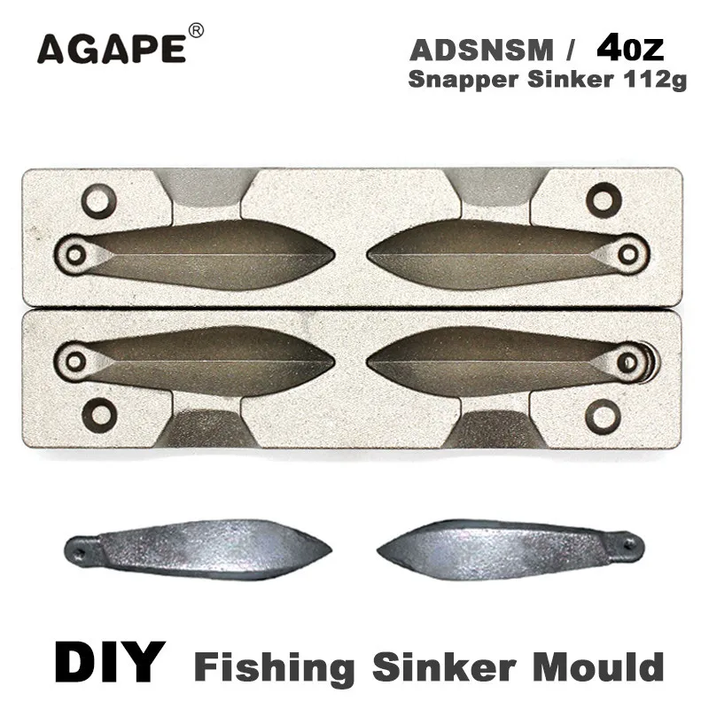 Agape DIY рыболовные снаппер грузило прессформы ADSNSM/4oz Snapper 112g 2 полостей|Рыболовные
