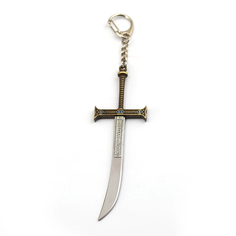 

New Fashion One Piece Keychain Sword Model Pendant Juracule Dracule Mihawk Metal Keyring Metal Anime Chaveiro Accessory