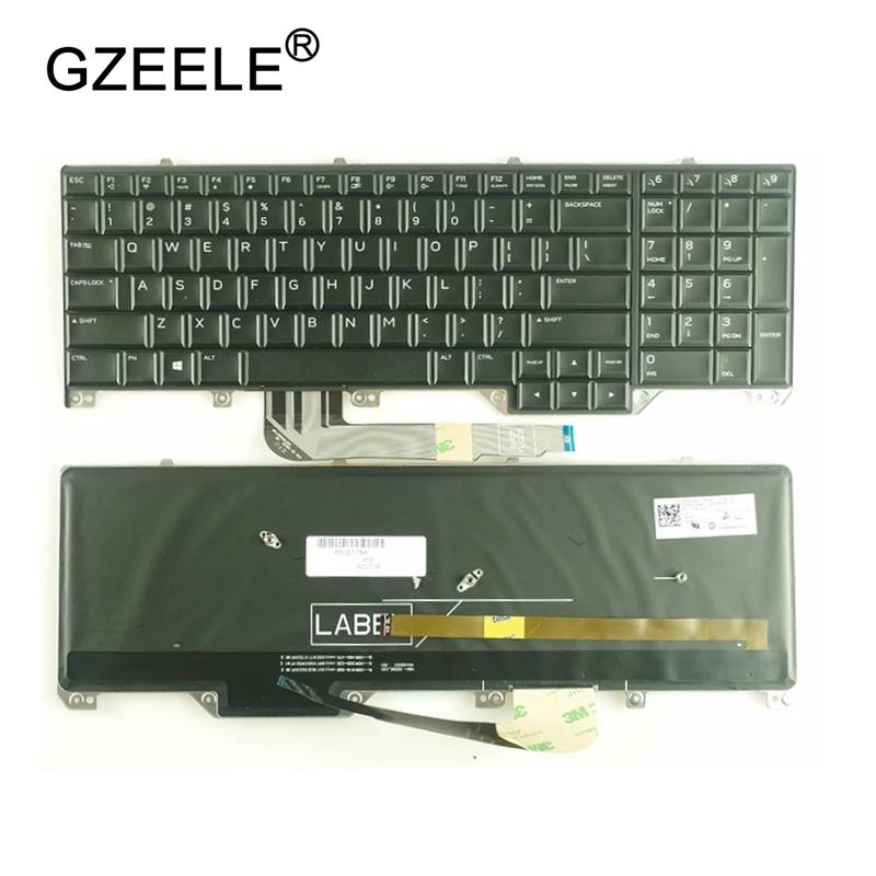 Клавиатура GZEELE для ноутбука DELL Alienware M17 17 R4 R5 английская черная с подсветкой PK131QB1A00