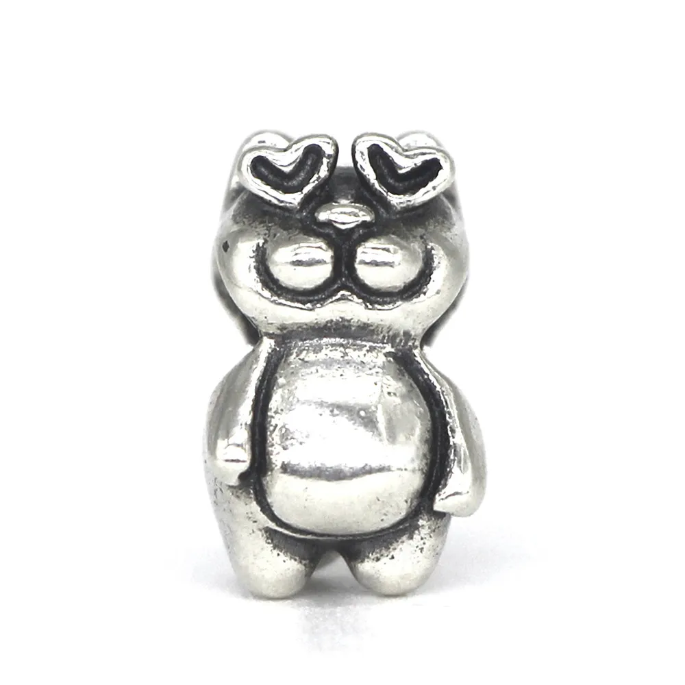 Mistletoe 925 Sterling Silver Cat In Love Charm Bead Fit European Bracelet Jewelry | Украшения и аксессуары