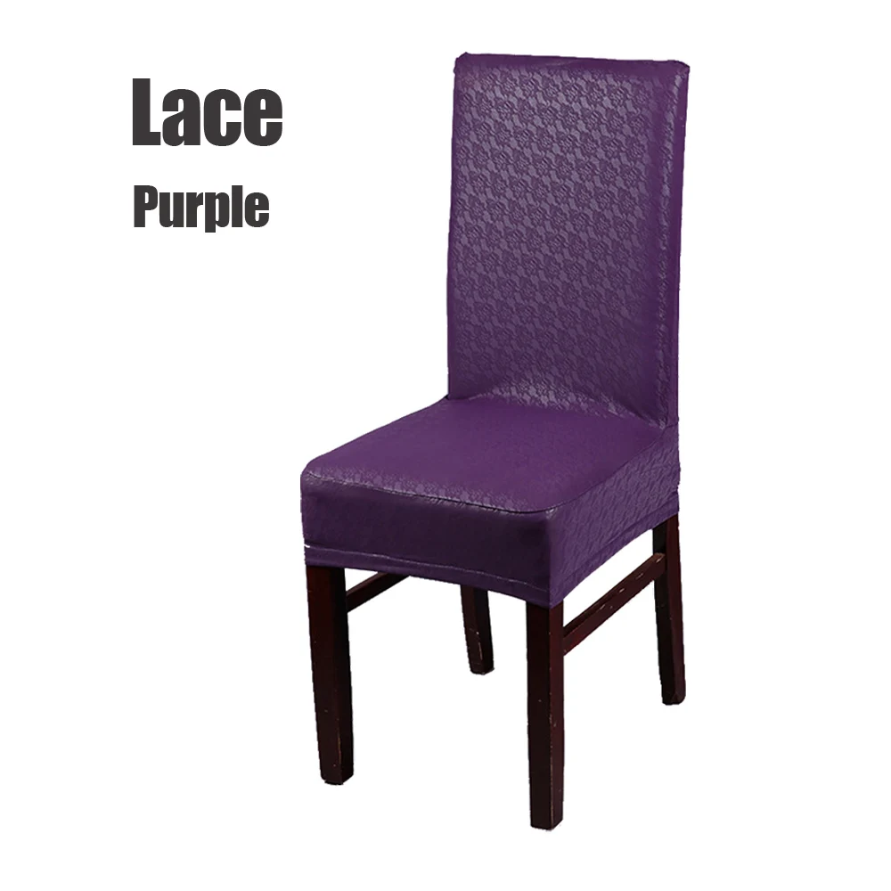 Lace Purple Новое поступление 1 шт. черный/кофейный/серый/фиолетовый многоцветный Водонепроницаемый и маслостойкий Чехол для стула из искусственной кожи для домашнего декора столовой - Цвет: Lace Purple