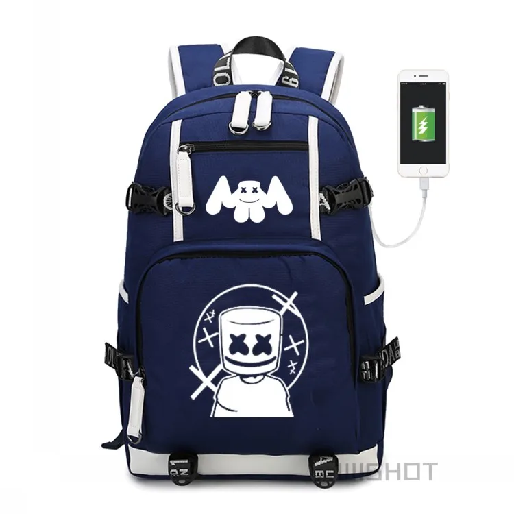 Blue4 WISHOT рюкзак Многофункциональный USB зарядка для подростков мужчин wo мужчин студентов школьные сумки Дорожная светящаяся сумка - Цвет: Blue4