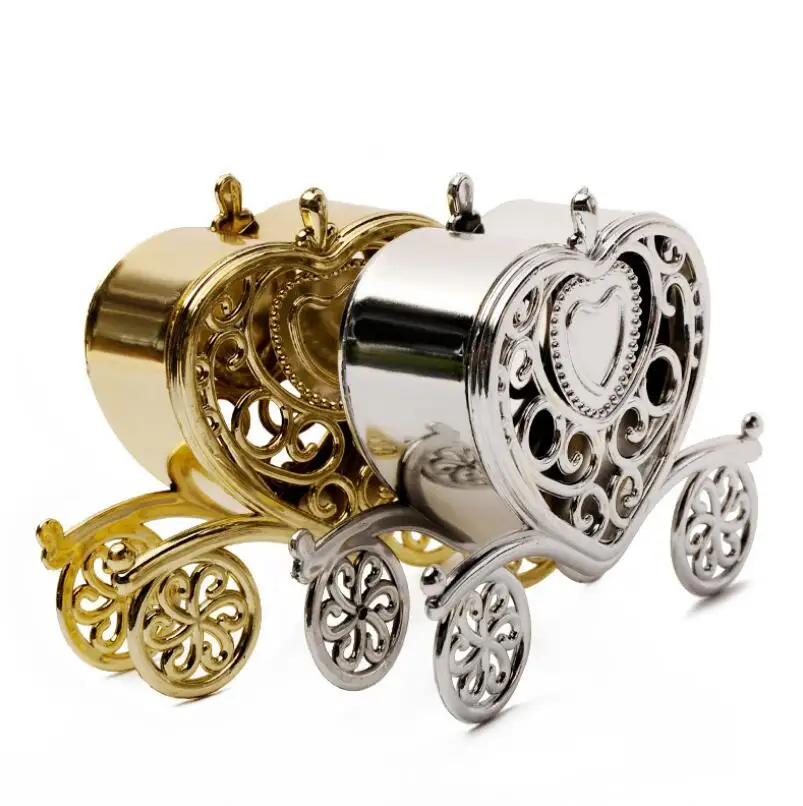 

Gold Silver Carriage Candy Box Gift Sweets Boxes Birthday Party Wedding Favours Decoration Christmas Shower Gift Wrap LX4713