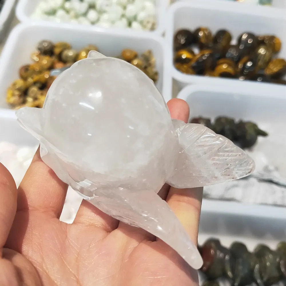 quartz stone skull Natural clear crystal figurine Hand carved Gemstone bone feng shui healing | Дом и сад