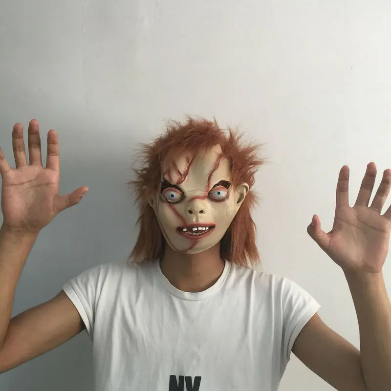 Ужасная латексная маска для невесты Чаки на все лицо Хэллоуина тема страшные