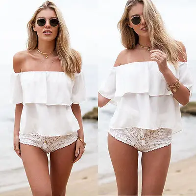 Летний Новый женский сексуальный шифоновый жилет с открытыми плечами в стиле