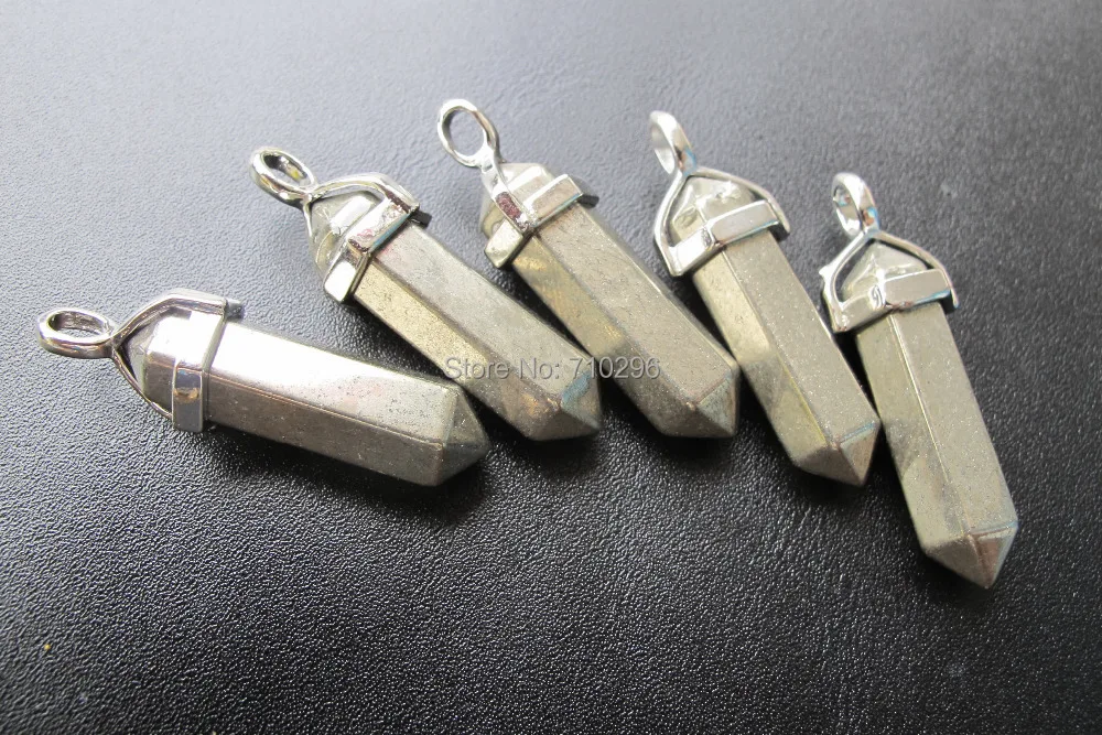 New Designed!Natural Pyrite Point Gem stone Pendant 10Pcs/lot fit necklace diy | Украшения и аксессуары