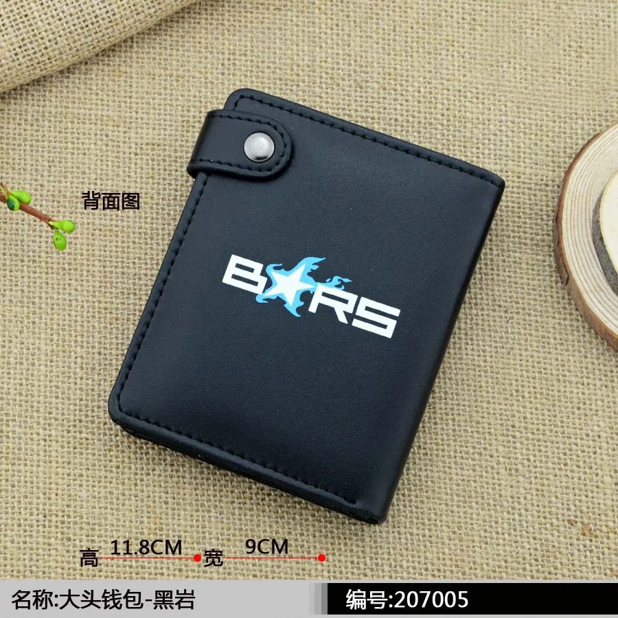 Короткий кожаный кошелек из аниме черная стрельба по рок украшающий черный kuking