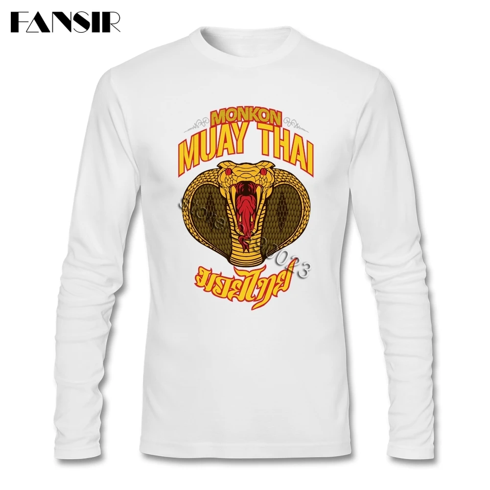 Футболка Monkon Muay Thai мужская хлопковая Классическая футболка с длинным рукавом и