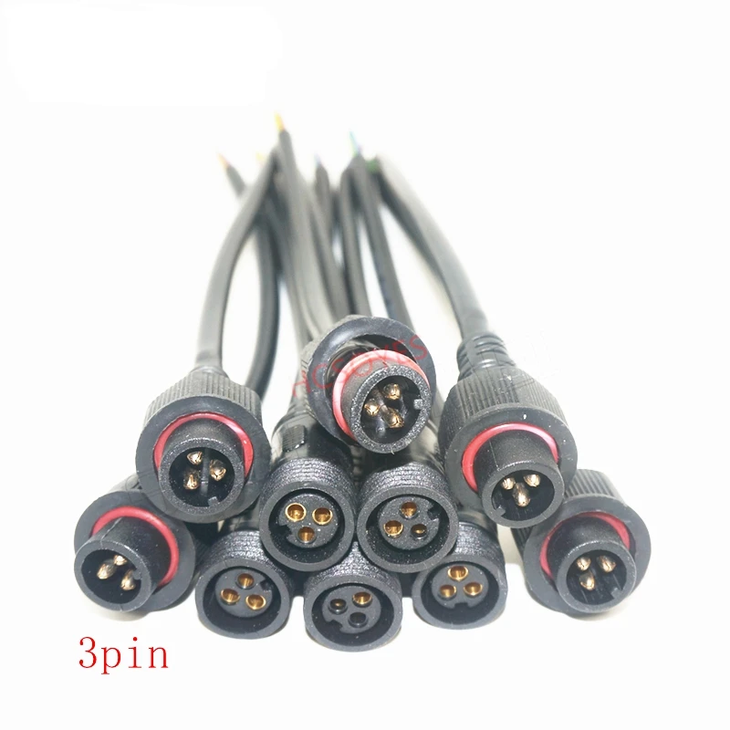 5 пар 2 pin/3 pin/4 pin/5 pin водонепроницаемый разъем с проводным кабелем IP68 гнездовой и