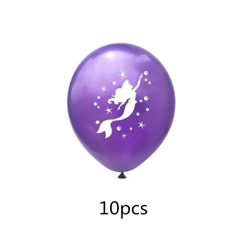 latex balloon 10pcs Большие 95*80 см милые воздушные шары из фольги в виде Русалочки для девочек, украшения для дня рождения, гелиевые воздушные шары в виде Русалочки из мультфильма - Цвет: latex balloon 10pcs