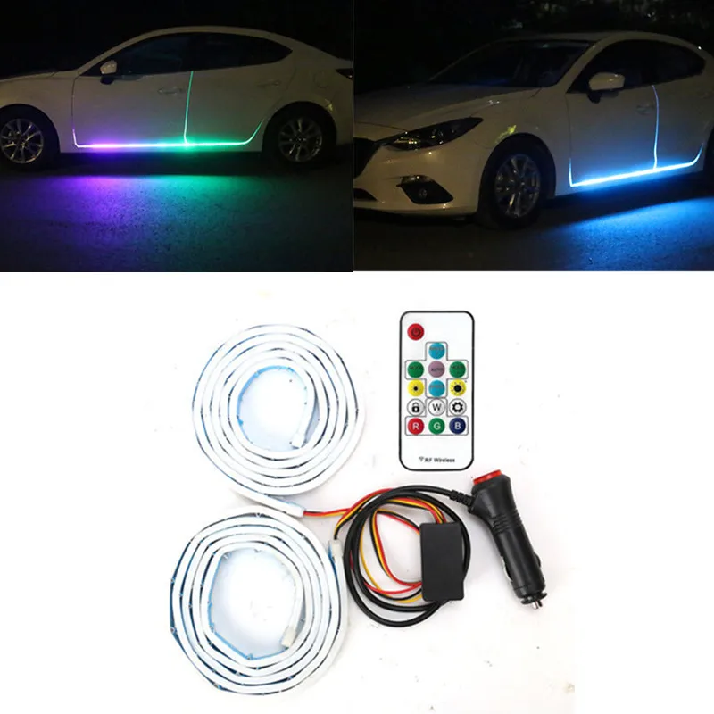 Новинка RGB Автомобильная гибкая светодиодная лента декоративная атмосферная