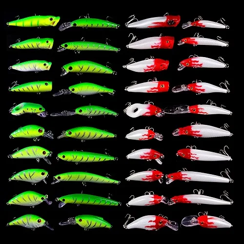 40 шт./лот рыболовную приманку указан Смешанная рыболовные снасти Цвета Minnow Crank