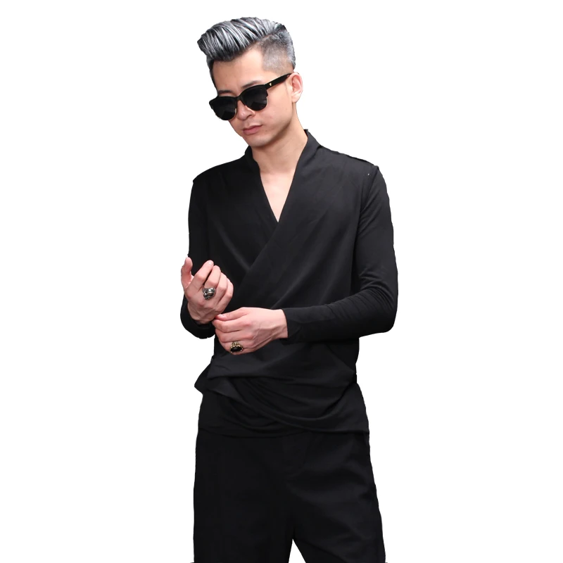 M ~ 2XL! Мужская футболка с длинными рукавами в Корейском стиле стильные костюмы для