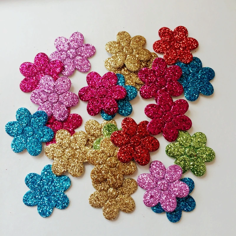 Glitter Hair Decoration Applique Diy Patches Icon Hand Scrapbook Decoration 80pcs/lot-c21a