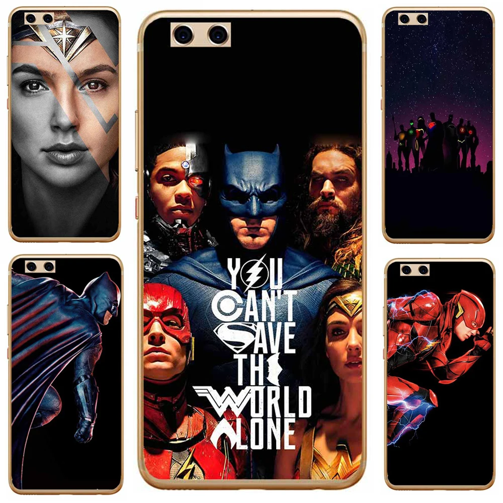 Чехол для huawei P8 P9 P10 Lite 2017 чехол телефона Бэтмен вспышки Wonder Woman Супермен Мягкие TPU