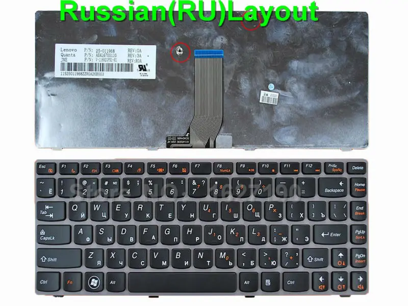 New RU Russian Keyboard for LENOVO Z370 Z470 PINK FRAME BLACK Laptop Keyboards | Компьютеры и офис