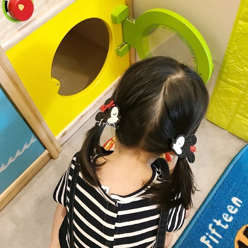 Cute Minnie Mouse Cartoon Handmade Hairpin For Bbay Girls Accessories 2018 Ear Bowknot Wings Stars Hair Clips Headwear | Детская одежда